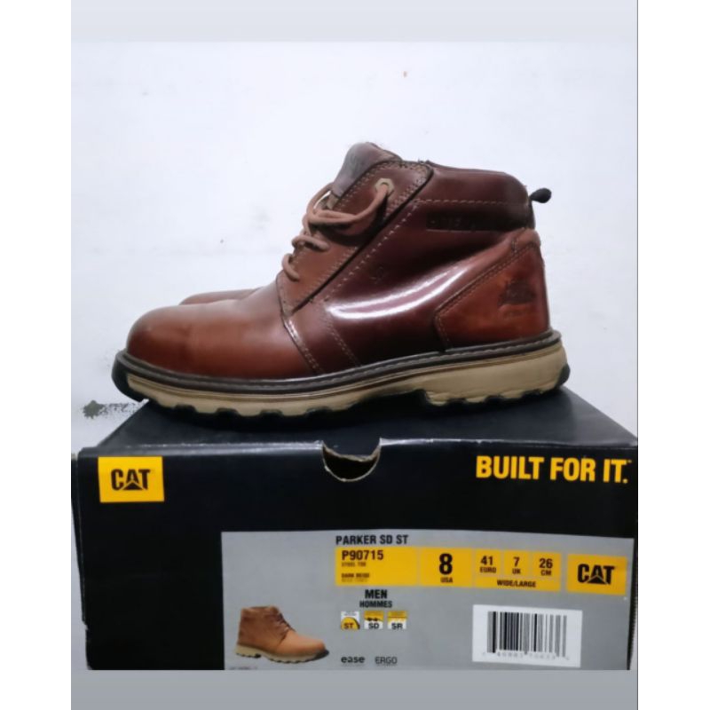 Sepatu Safety #Caterpillar Parker SD ST Dark Beige Size 41 - ORI 100 % - #Preloved