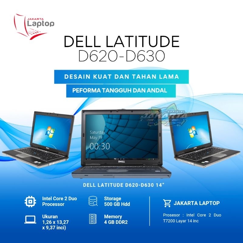 Laptop dell latitude D630 Ram 4gb Hdd 500gb Murah Mulus Bergaransi camera