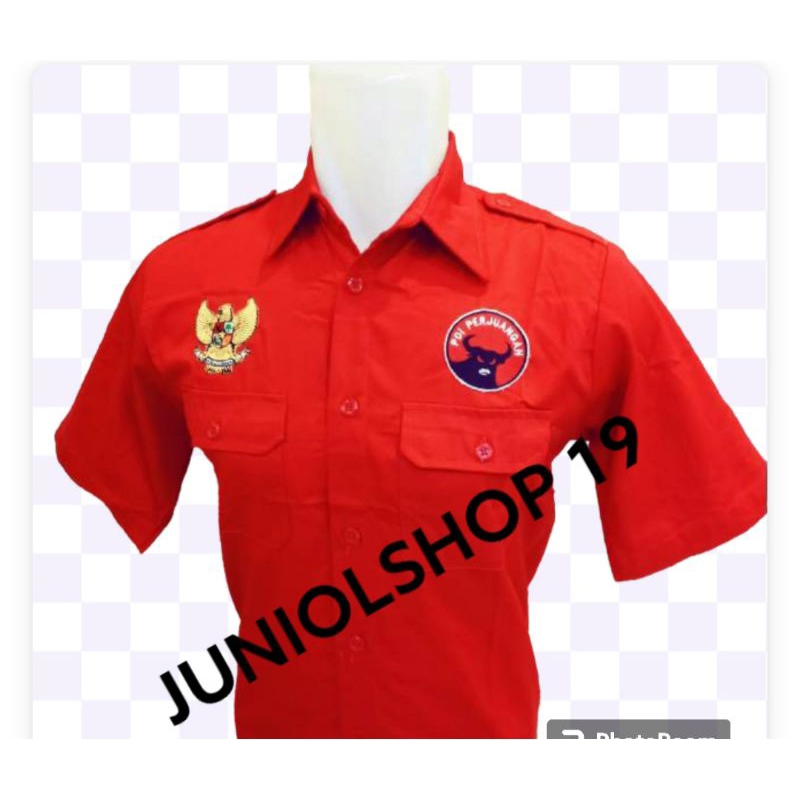 KEMEJA PARTAI PDI PREMIUM/KEMEJA PDI/KEMEJA PDI BORDIR