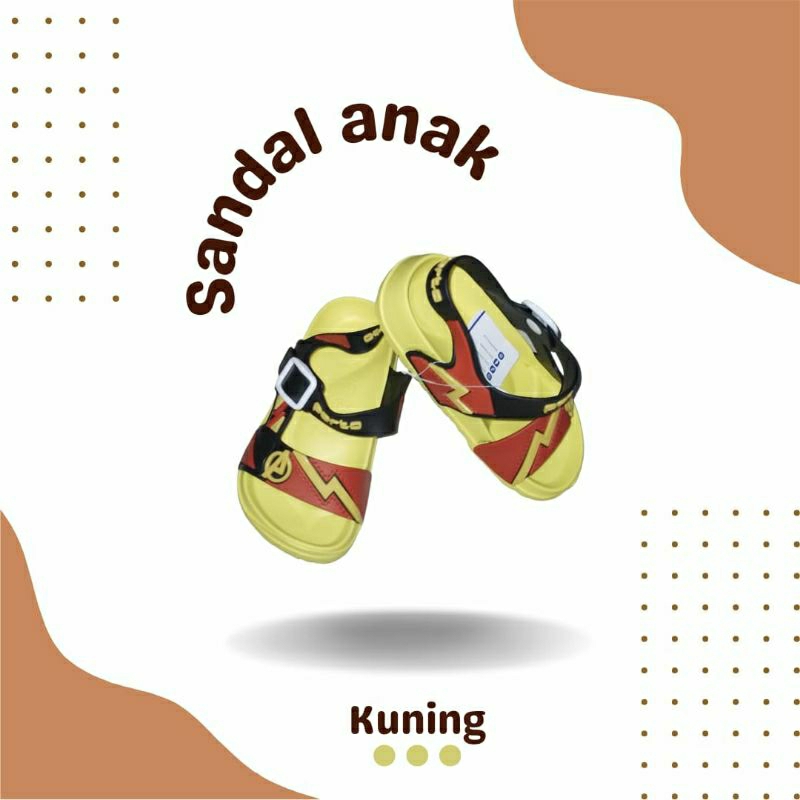 SEPATU SANDAL ANAK LAKI-LAKI MOTIF AVENGERS - SANDAL GUNUNG PORTO