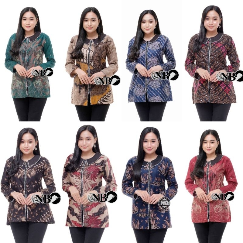 Batikid - Baju Batik Wanita Atasan Blouse Kekinian Seragam Resespsi Kantor Kerja Guru Pns Karyawan Reguler Size M L XL XXL Jumbo
