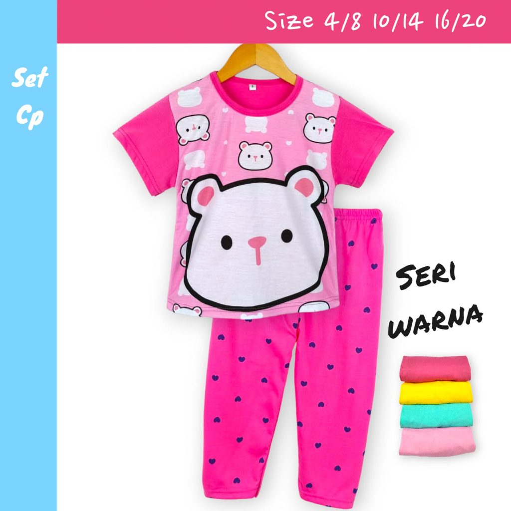 GROSIR 3set Setelan CP DnA KIDS 10-14 (5-7th)/Piyama DEDINA/Setelan Anak Murah
