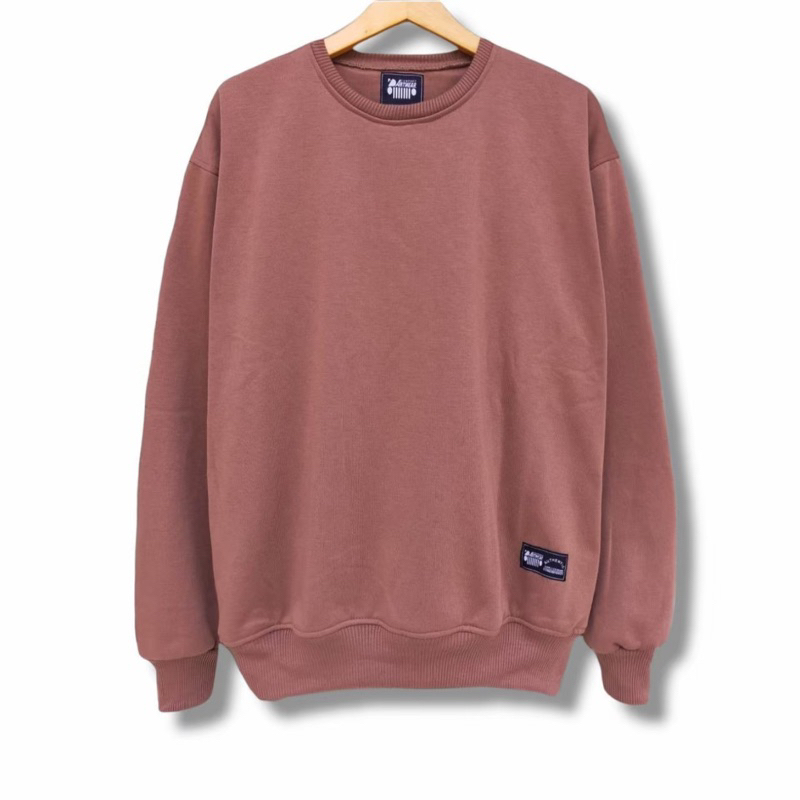 Sweater Crewneck Polos Mocca/Coksu Sweater Polos Pria Wanita