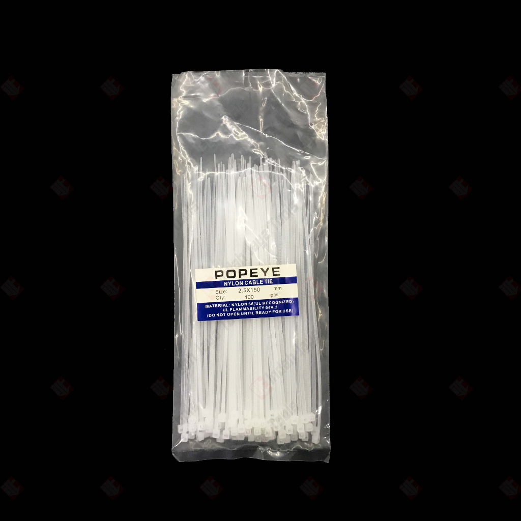 POPEYE Cable Ties 15 cm PUTIH Kabel Tie Pengikat Strap 150 mm