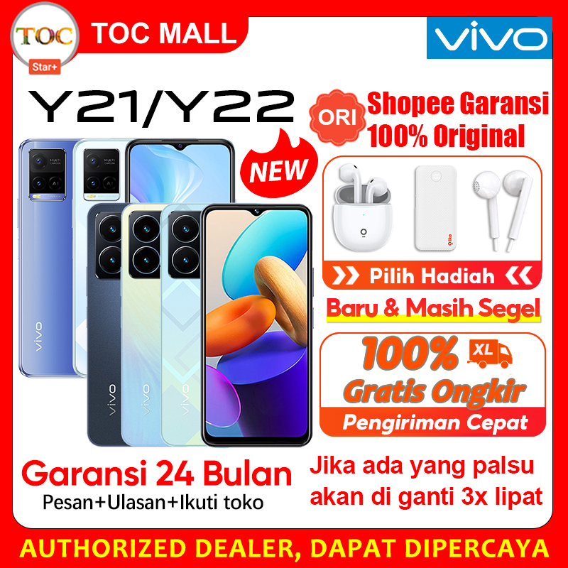 Vivo Y27 / VIVO Y22 RAM 6GB +6GB ROM 128GB hp vivo Original Handphone vivo murah bisa cod bisa cicilan 0% bunga pinjaman Gratis ongkir 100% Garansi Resmi