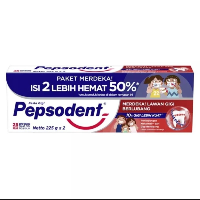 PEPSODENT WHITE Pasta Gigi Valuepack (225gr x 2pcs)