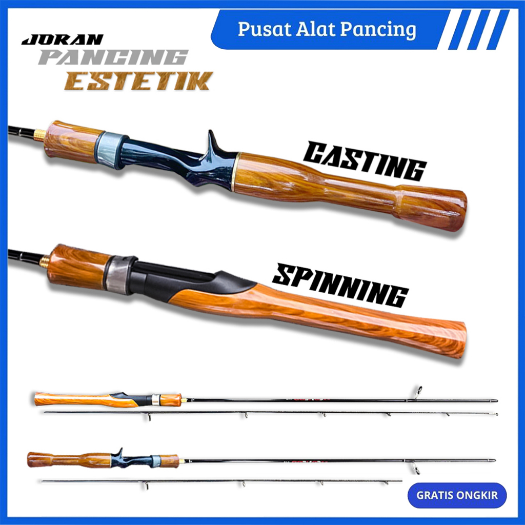 Joran Pancing JR06 Spinning &amp; Bait Casting Carbon Solid Horse Mount Rod UL Super Lembut Micro-Object Lua Rod Water Drop