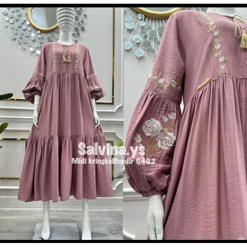 Gamis Bordir 009 Original 100%Salvina ys