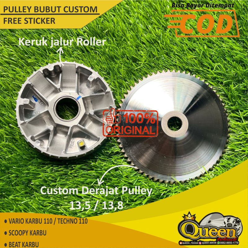 PULLEY RUMAH ROLLER +KIPAS CUSTOM BUBUT BEAT KARBU SCOOPY KARBU VARIO 110 NON ESP UPGRADE CVT PER