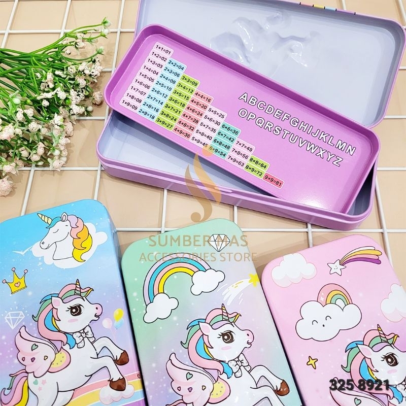 

TEMPAT PENSIL KALENG UNICORN TIMBUL PENCIL CASE MURAH RANDOM