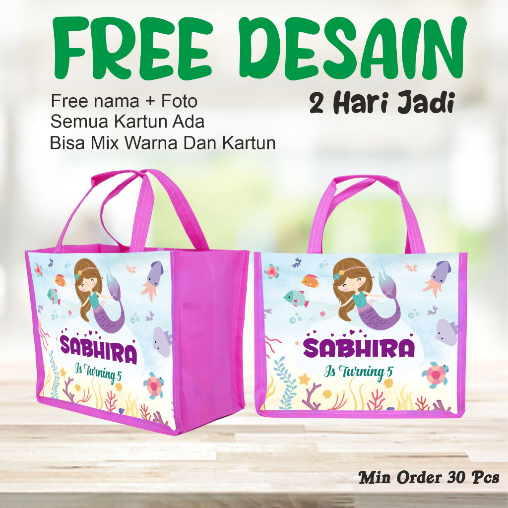 

TAS GOODIE BAG TERLARIS/ SOVENIR MURAH DAN TERLARIS/TAS ULTAH BERGAMBAR MERMAID