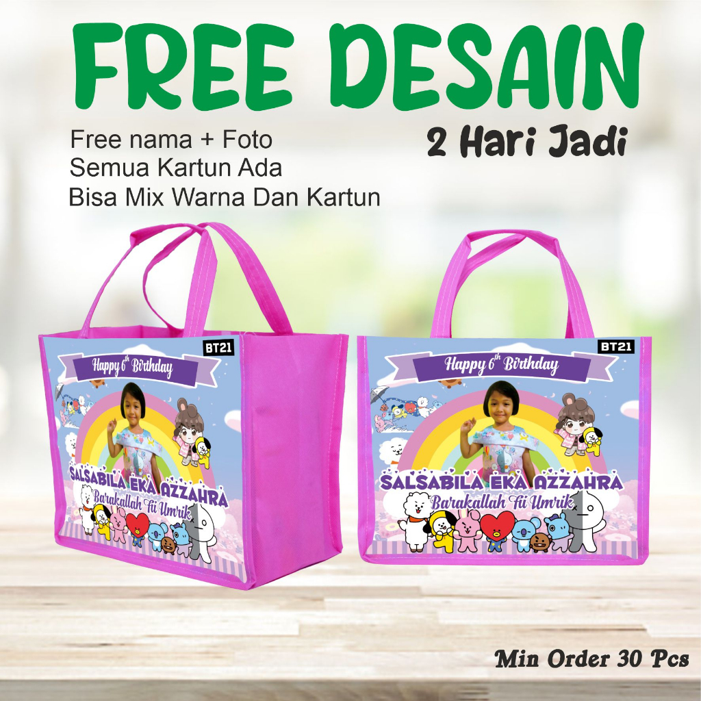 

TAS SOVENIR PEMBUNGKUS KADO/GOODIE BAG COSTUM/TAS JINJING FREE DESAIN