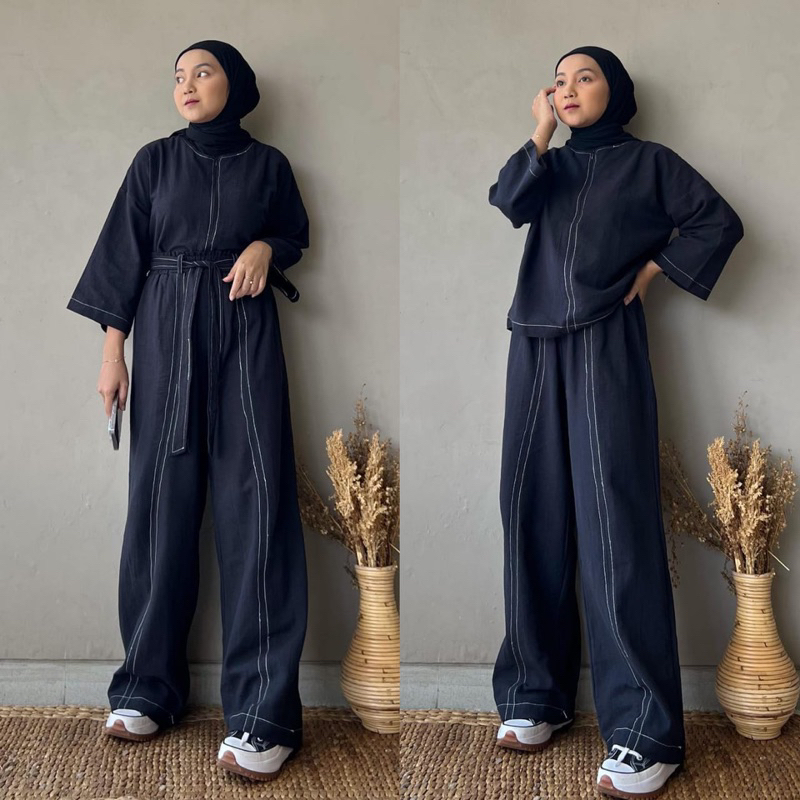 One Set Linen Kulot Wanita Esther