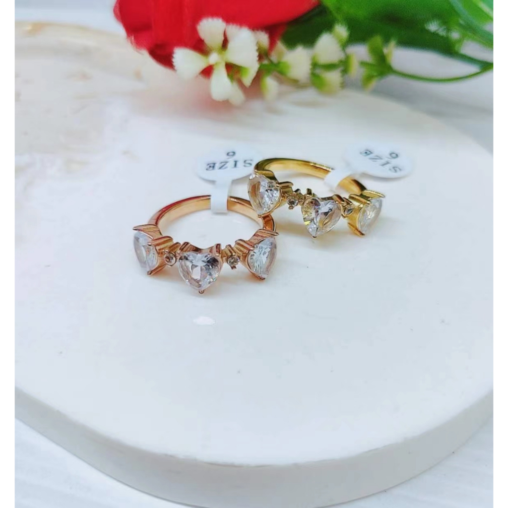 Cincin Titanium Love Mata Putih Dan Merah Perhiasan Fashion R061