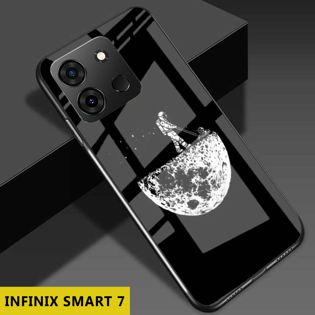 (S56) Case  Glass INFINIX SMART 7 - casing Terbaru handphone - INFINIX SMART 7  - pelindung handphon