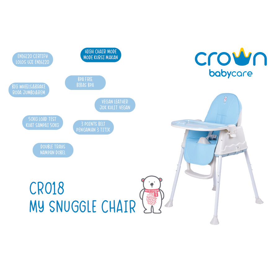 [PROMO FREE KERTAS KADO] Crown My snuggle Chair 12in1 Kursi Makan Multifungsi CR-018