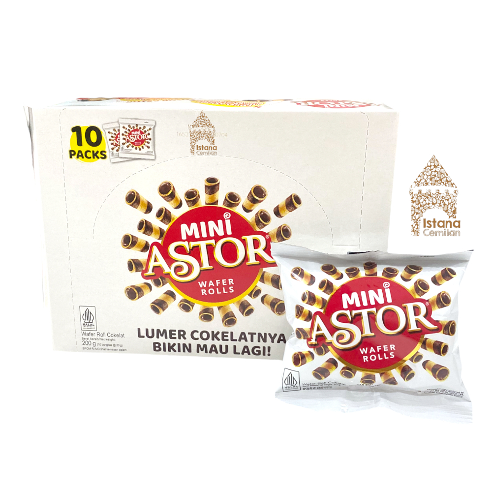 Mini Astor Wafer Roll Cokelat BOX (isi 10 bungkus)