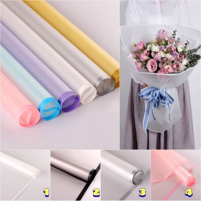 

5 Lembar Kertas Bunga Waterproof Free Packing Flower Wrapping Colour Tranparent Cellophane Wrapping Paper Craft