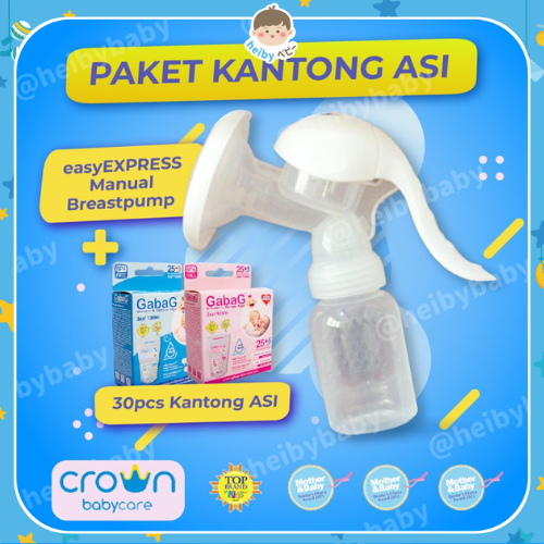 [PAKET] Crown Manual Breast Pump + Storage / Kantong ASI 30pcs