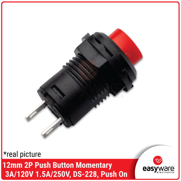 Push Button 12mm Momentary Push On Tombol Saklar 12mm Switch On