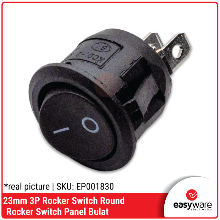 Rocker Switch Bulat On Off 3P KCD1-105 10A 125V Round Rocker Switch 3P