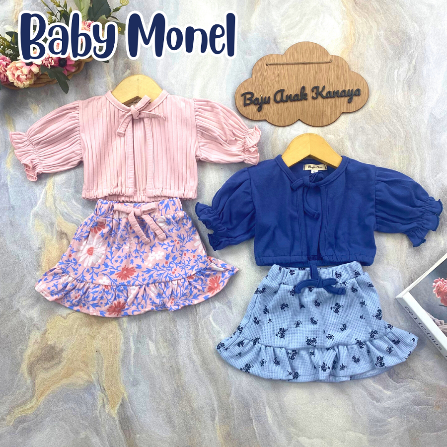 0-15 BLN SETELAN BAYI MONEL SET ROK BAYI PEREMPUAN BY MAYBEE (SNI)