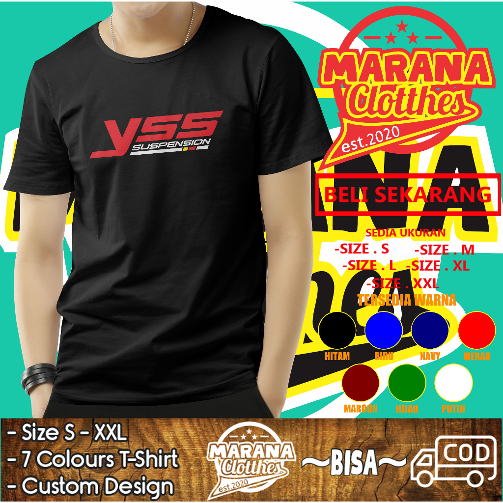 Kaos YSS Suspension Motor Racing Baju Otomotif