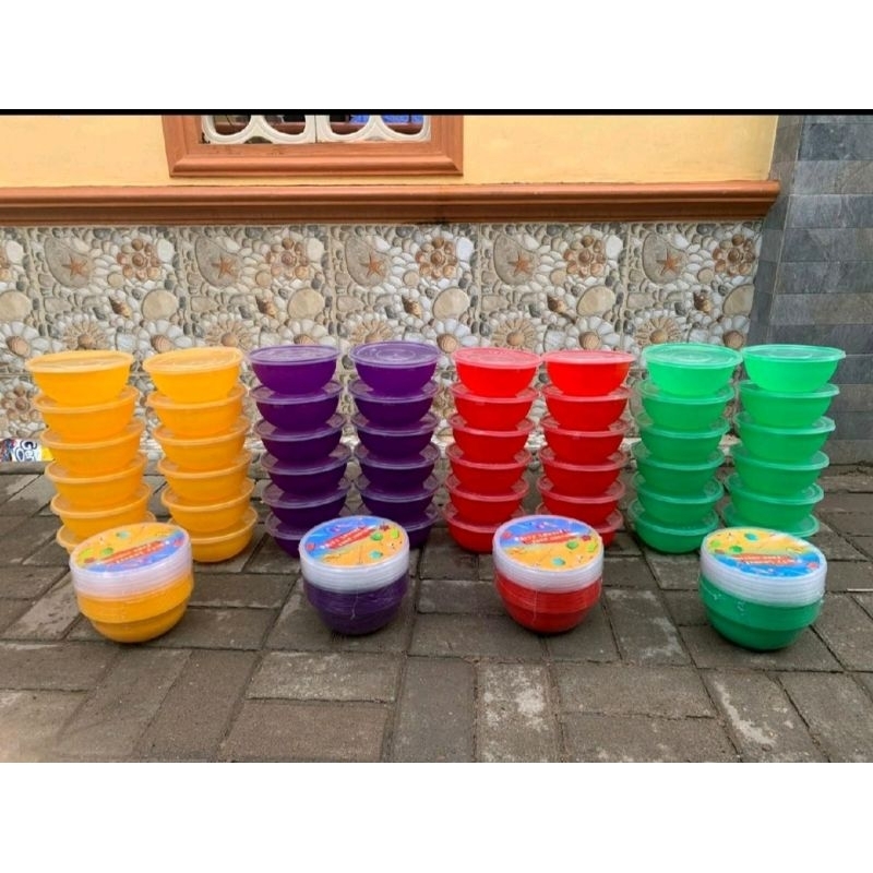 Tempat makan/box sayur isi 12 pcs kotak/bulat RPM