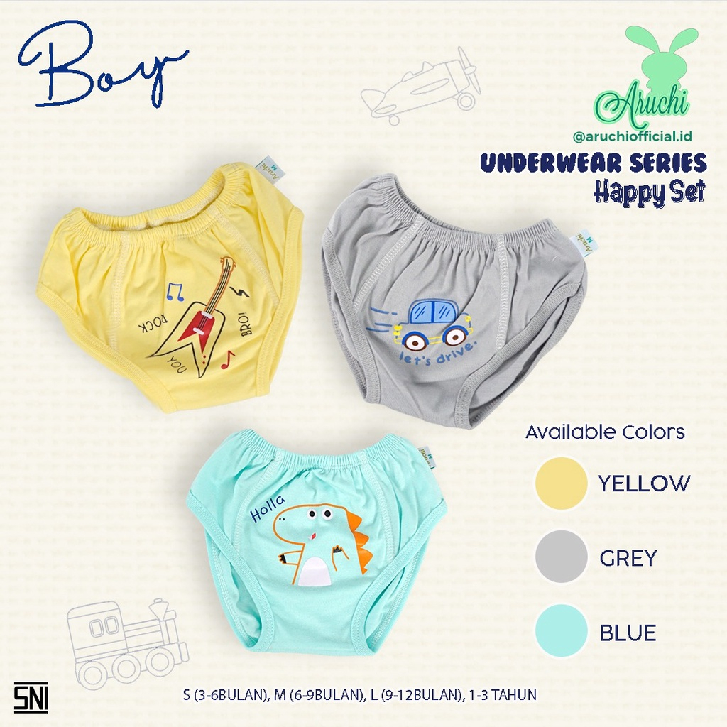 ARUCHI MURAH CELANA DALAM ANAK BABY AND KIDS GIRL / BOY UNDERWEAR CD ISI 3