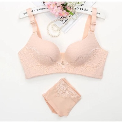 BRA / BH + CD WANITA 6612 ONE SET TANPA KAWAT SIZE 34-38 BAHAN LEMBUT PAKAIAN DALAM WANITA IMPORT