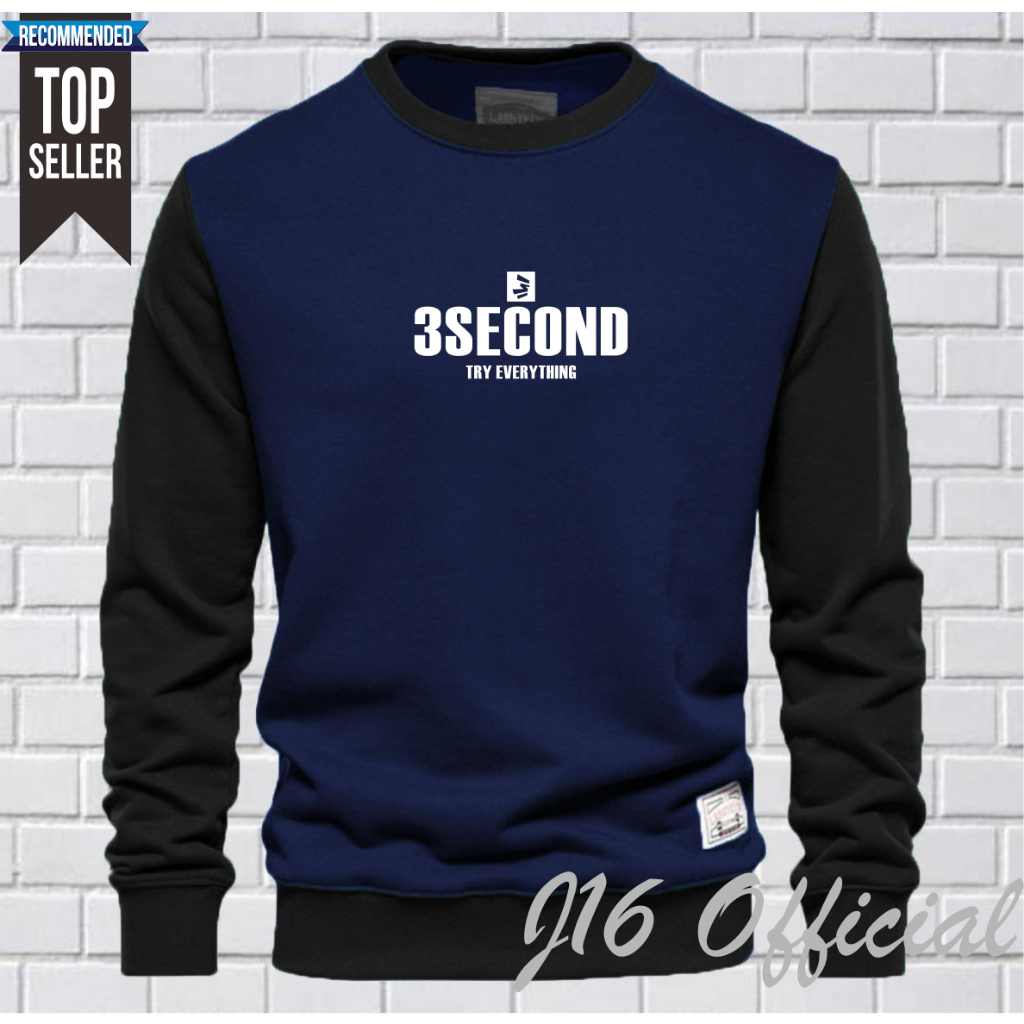 3SECOND CREWNECK Jaket Distro Sweater Oblong Pria Wanita FLEECE TEBAL PREMIUM