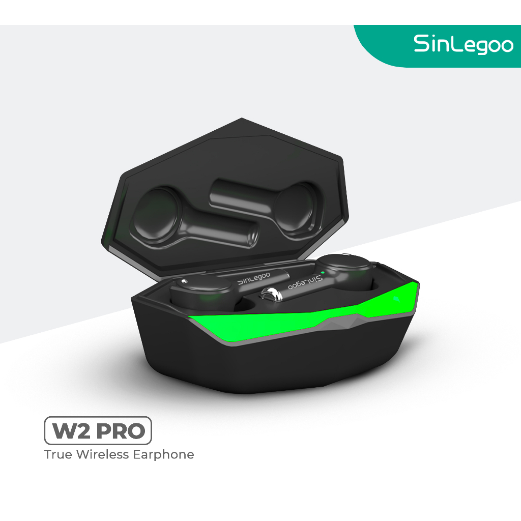 Sinlegoo W2 PRO earphone bluetooth TWS Gaming Super Bass