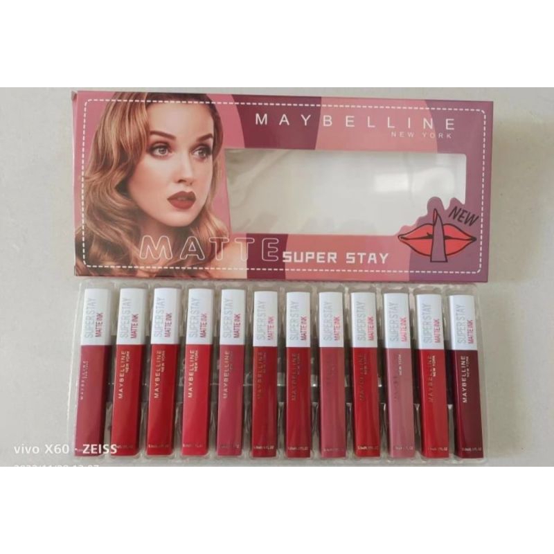 [ PER 12PC ] LIPCREAM Maybelline Papan Matte Super Stay / REPLON 0128-2 / LIPCREAM