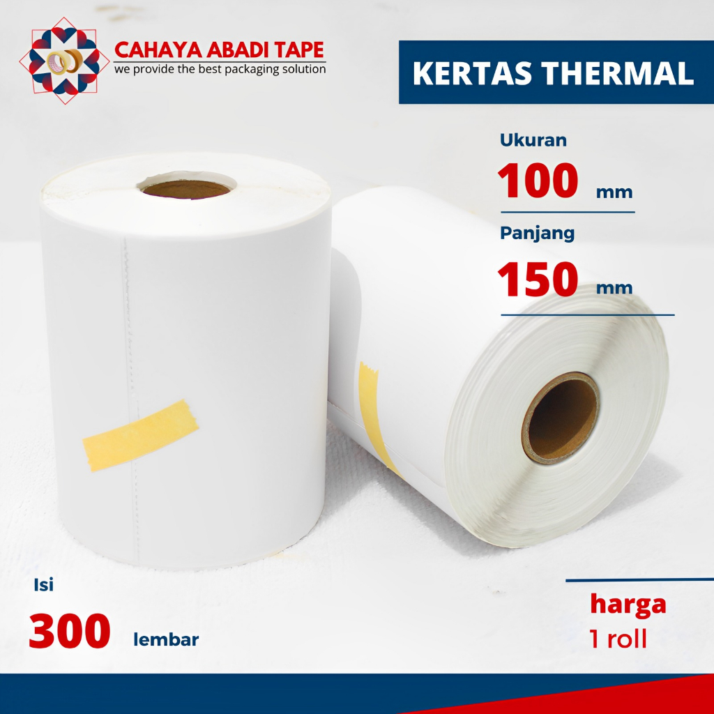 

KERTAS THERMAL 100 X 150MM ISI 300 TERMURAH DAN TEBAL