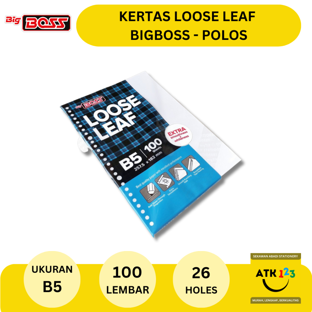 Kertas Loose Leaf B5 Polos isi 100 Lembar