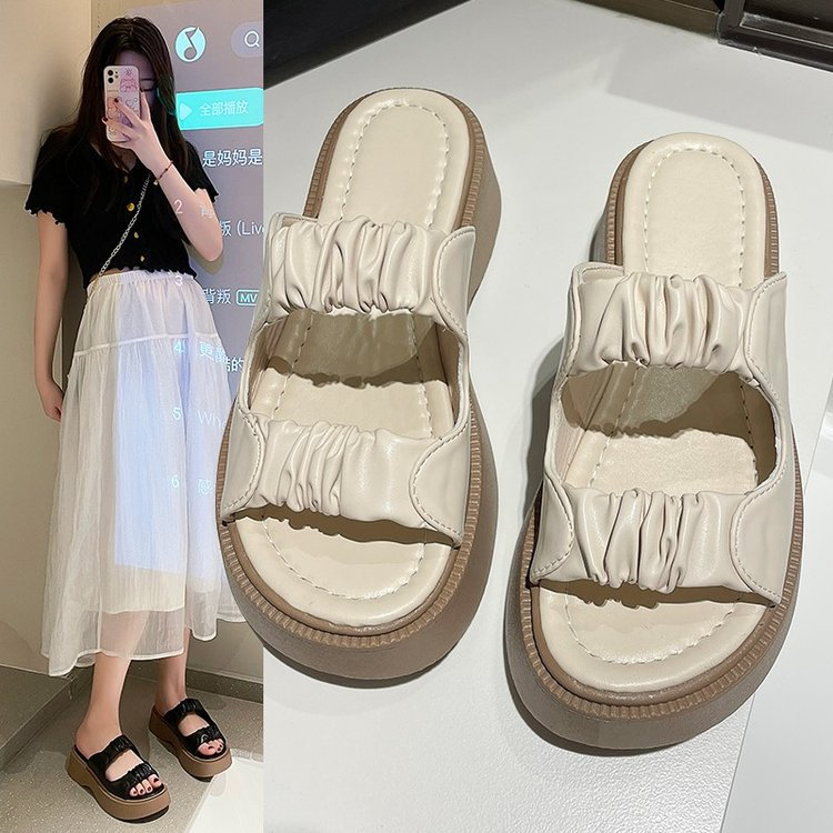 COD SD 453 Sandal Wedges Korea Design Model Terbaru Hak Tebal