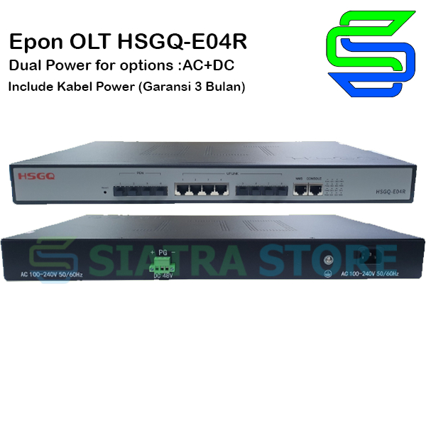 OLT HSGQ-E04R | OLT EPON 4PON 1G Uplink AC + DC | OLT 4 PON 1 G