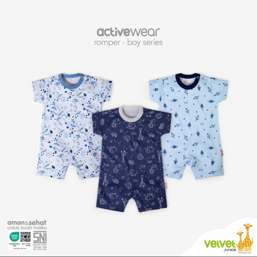 VELVET JUNIOR MURAH ROMPER BABY SEGIEMPAT COWOK CEWEK JUMPER BAYI RP4 S4