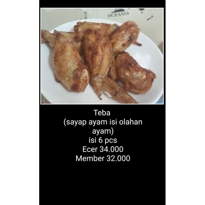 

Teba sayap ayam chicken wing frozen food bento naget isi 6 pcs