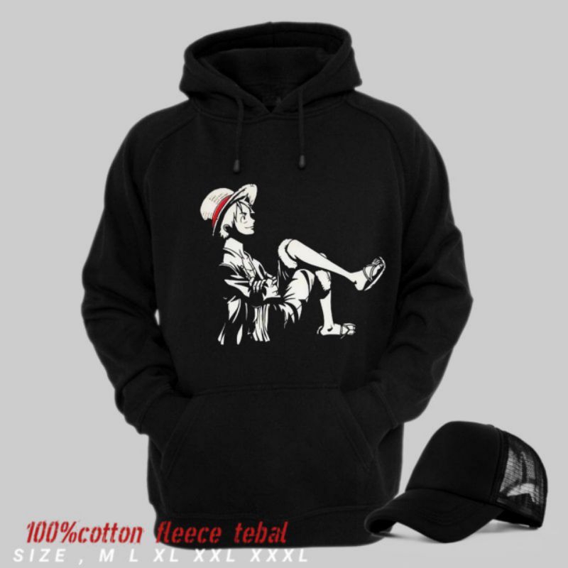 Luffy Hoodie Zipper - Hoodie anime jepang