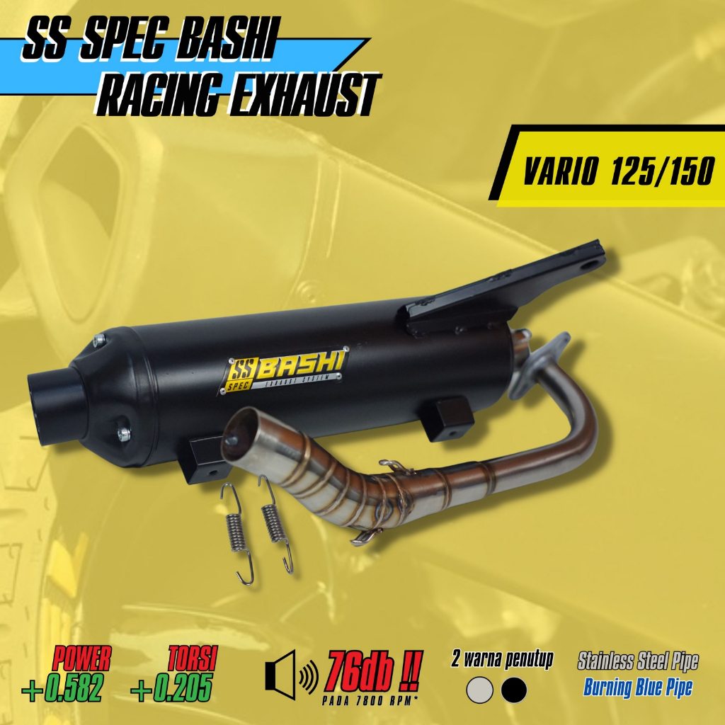 KNALPOTRACING STANDAR BASHI EXHAUST STAINLESS SS SPEC HONDA VARIO 125/150