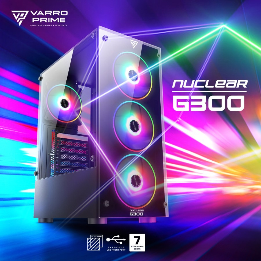 CASING GAMING VARRO PRIME NUCLEAR G300 + 3 FAN RGB