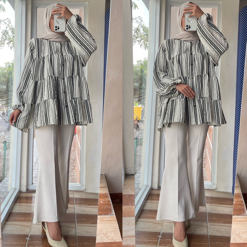 ATASAN/KAMEJA BLOUSE SYEILA UMPAK JUMBO CRINKEL MOTIF SALUR