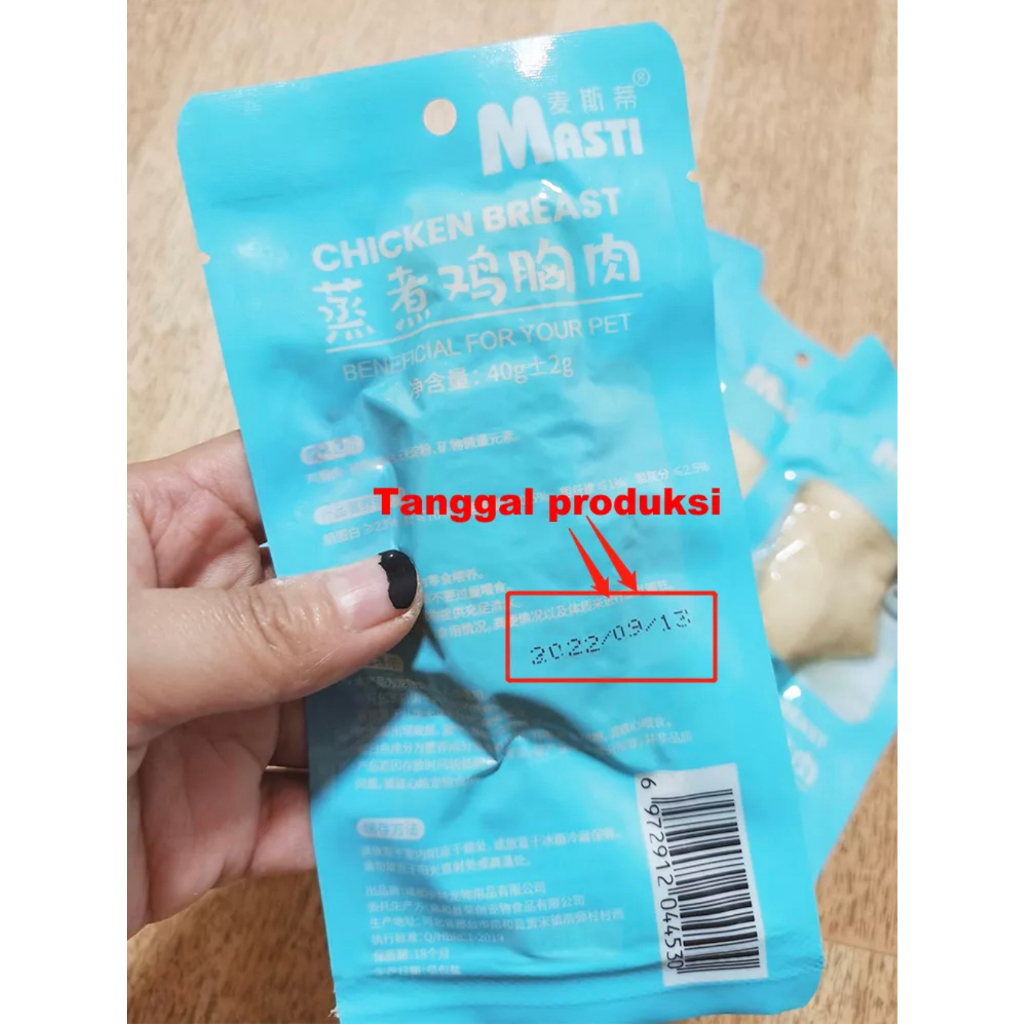 MASDADA 40GR - Makanan Masti Cemilan Kucing Anjing Dada Ayam Kukus Daging Asli