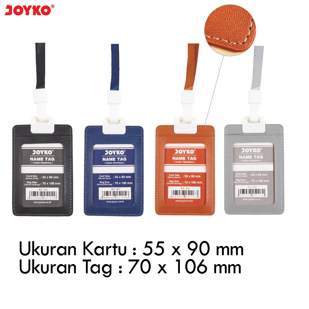 

MYHOMEY ID Card Holder Name Tag holder Tempat ID Card Kulit PORTRAIT JOYKO NT-6669 Lanyard