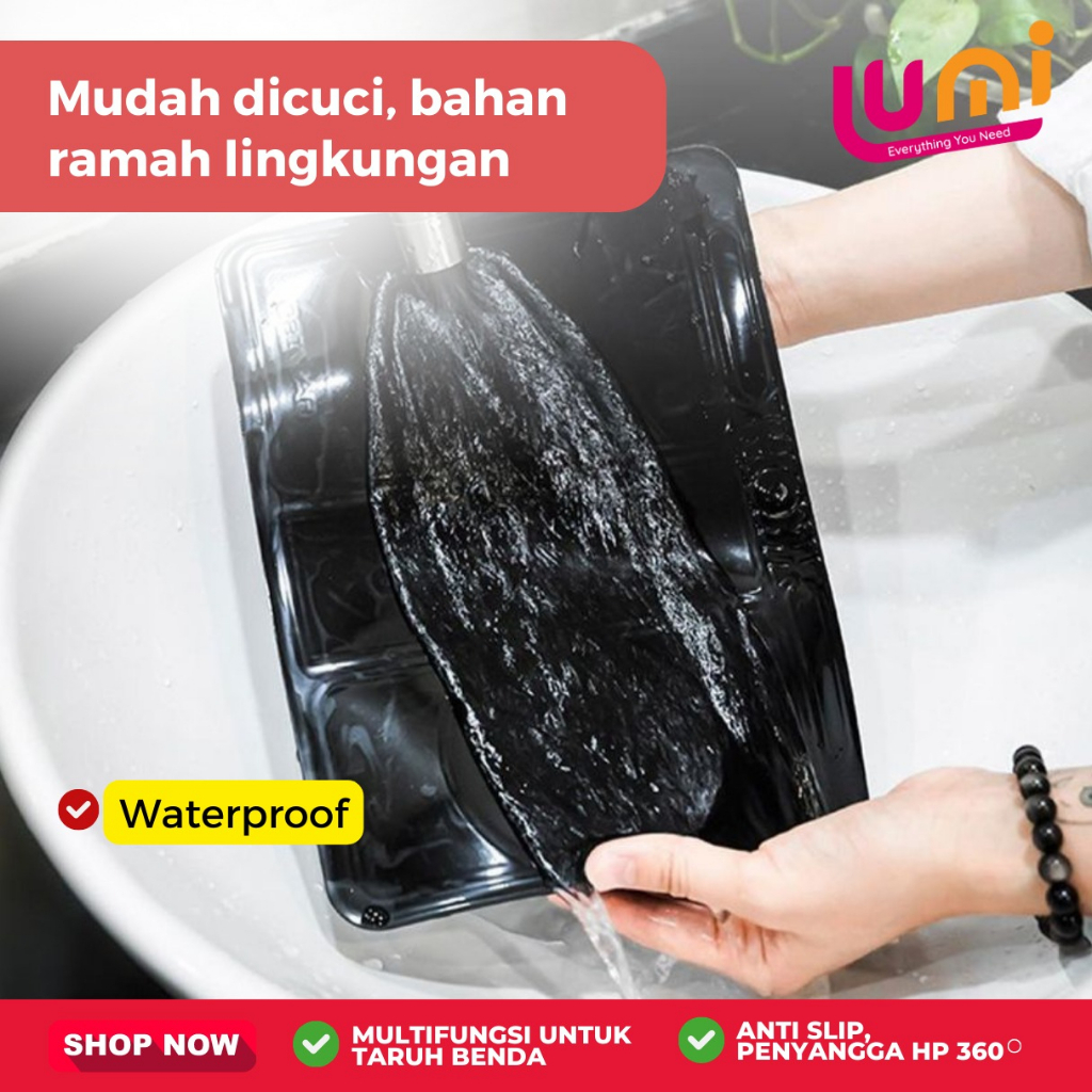 Phone Holder Tatakan HP Alas Mobil Dashboard 3 in 1 Anti Slip Mounting Dudukan Handphone Car Multifungsi Universal Stand Karpet Dasboard Matras Pad Tidak Licin