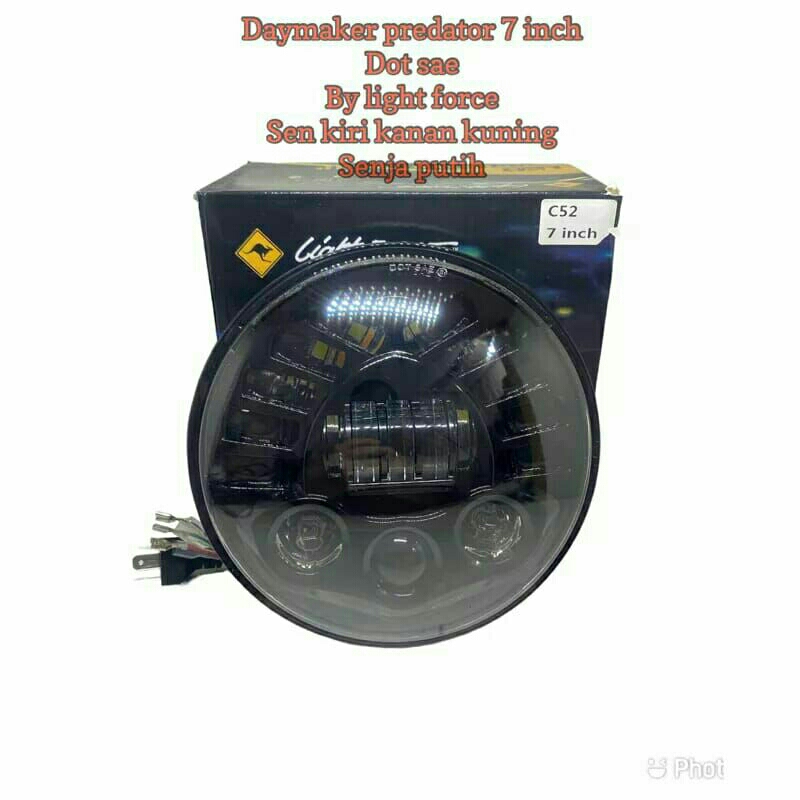 Lampu daymaker 7inch 19 led 75watt import sudah stamdar logo  DOT SAE