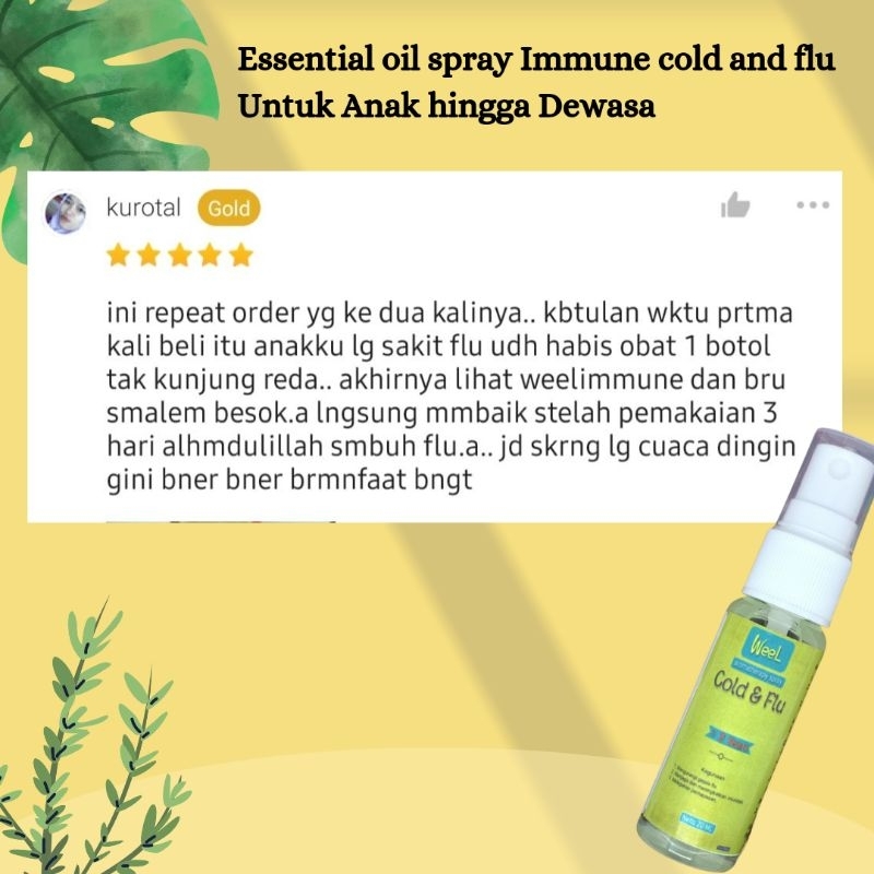 essential oil Weel  cold and flu meredakan flu, batuk,pilek,masuk angin dapat digunakan untuk anak anak hingga dewasa , Essential Oil Cough and Flu