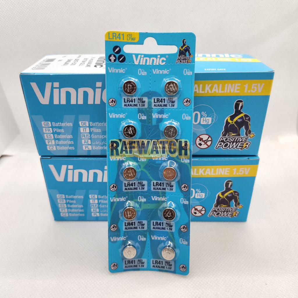 Baterai Vinnic L736F LR41 Original Baterai Jam Digital Dan Lainnya AG3 1.5V