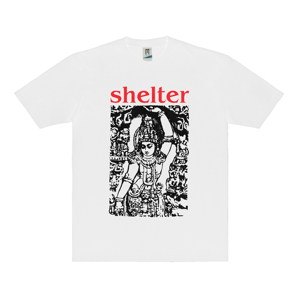 KAOS BAND SHELTER LOGO NATURAL VINTAGE | T-SHIRT BAND SHELTER | SHELTER PUTIH